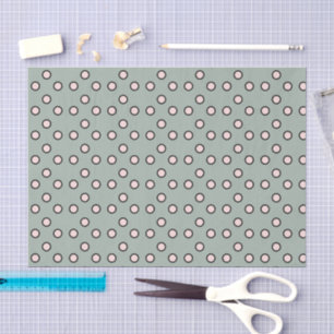 Papel De Seda Bolinhas verdes e rosa pálido