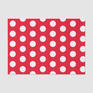 Papel De Seda Bolinhas Vermelhas e Brancas 