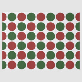Papel De Seda Bolinhas vermelhas e verdes no Livro Branco