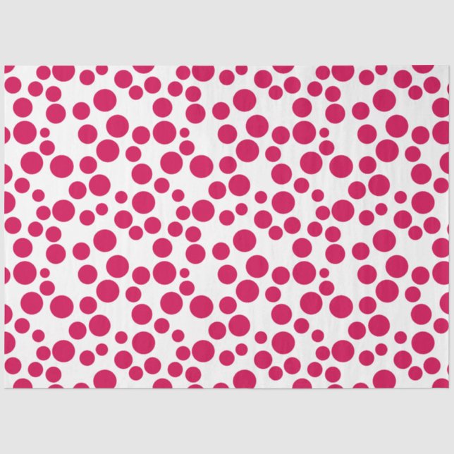 Papel De Seda bolinhas vermelhas sobre fundo branco (Frente )