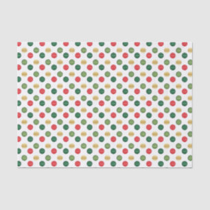 Papel De Seda Bolinhas vermelhas, verdes e Douradas