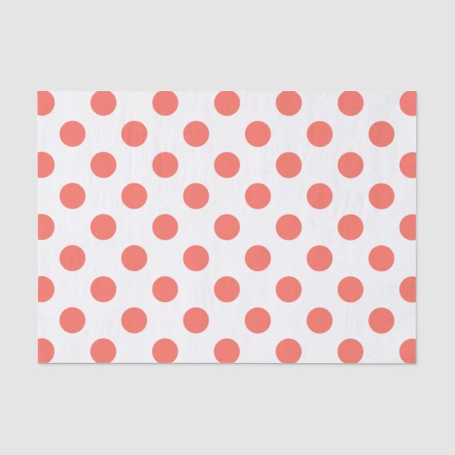 Papel De Seda Bolinhas vivas de corais em branco (Frente )