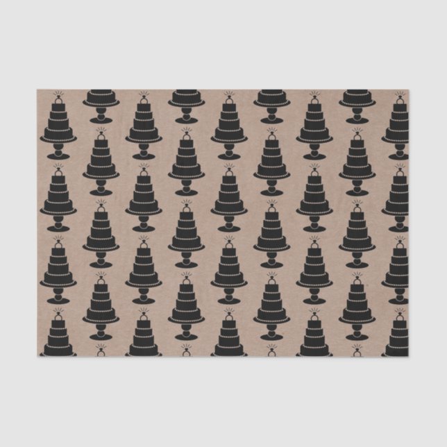 Papel De Seda Bolo de Casamento (Frente )