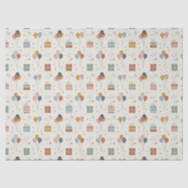 Papel De Seda Bolos Pastel, Balões & Estrelas Scandi Aniversário