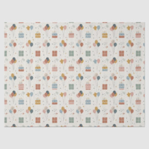 Papel De Seda Bolos Pastel, Balões & Estrelas Scandi Aniversário