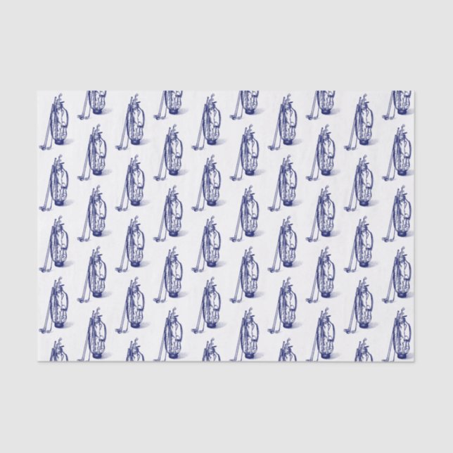 Papel De Seda Bolsa de Golfe Tacos de Golfe Azul (Frente )