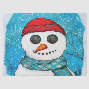 Papel De Seda BOLSAS da arte popular do boneco de neve do Natal