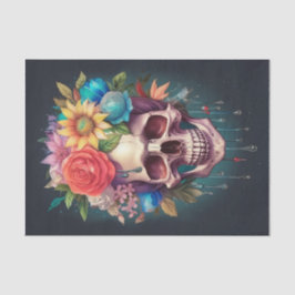 Papel De Seda Bom dia para ser Morto, crânio sorridente e Coroa 