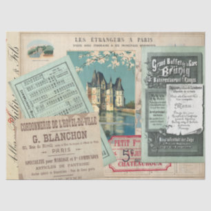 Papel De Seda Bon Voyage Viagem Papers Collage French Vintage