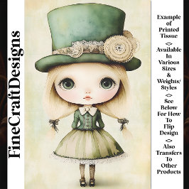 Papel De Seda Boneca Steampunk Caprichosa Fofa, Decoupagem AM1 V