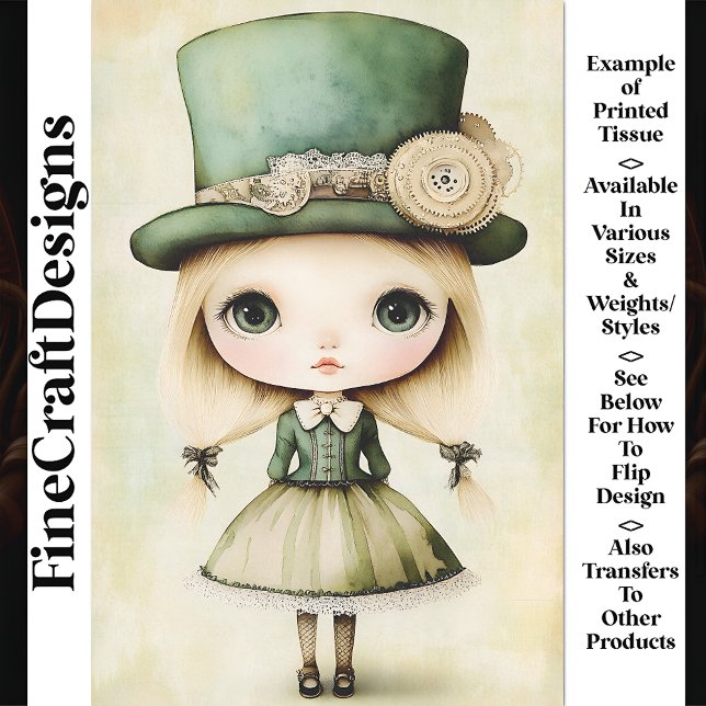 Papel De Seda Boneca Steampunk Caprichosa Fofa, Decoupagem AM1 V (Criador carregado)