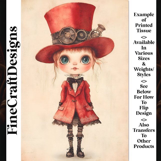 Papel De Seda Boneca Steampunk de Olhos Esbugalhados, Decoupagem (Criador carregado)