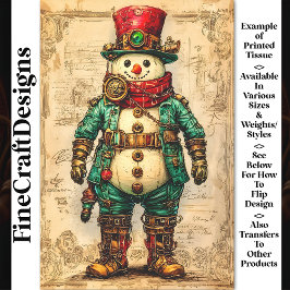 Papel De Seda Boneco de Neve de Férias Vibe Steampunk BL2 Decoup