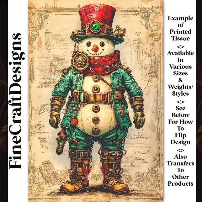 Papel De Seda Boneco de Neve de Férias Vibe Steampunk BL2 Decoup (Criador carregado)