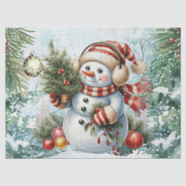 Papel De Seda Boneco de Neve de Natal Decoupage Vintage Capricho