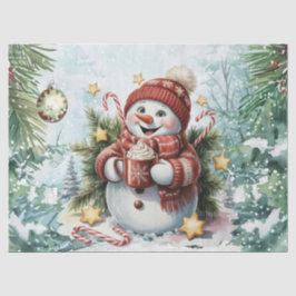 Papel De Seda Boneco de Neve de Natal Decoupage Vintage Capricho