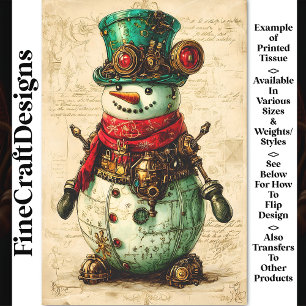 Papel De Seda Boneco de Neve Festivo Vibração Steampunk BL1 Deco
