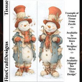Papel De Seda Bonecos de Neve Altos em Roupas Cottagecore DS6L D