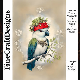 Papel De Seda Bonita Fantasy Steampunk Parrot Hat J6R Decoupage