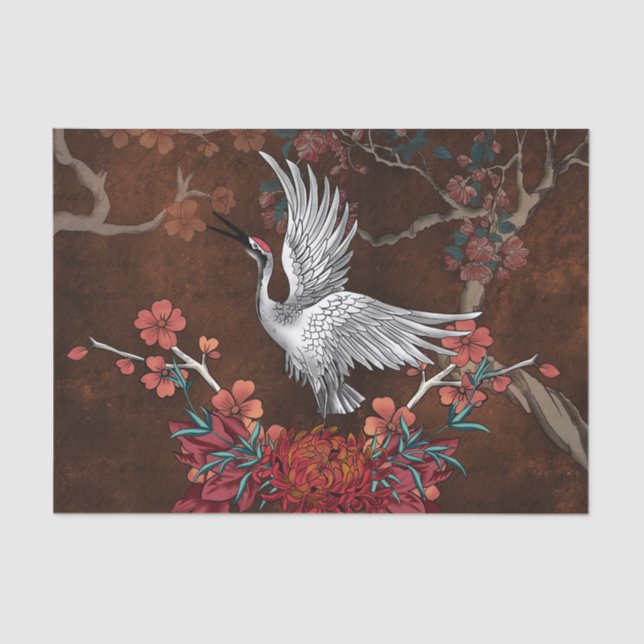 Papel De Seda Bonita grua (Frente )
