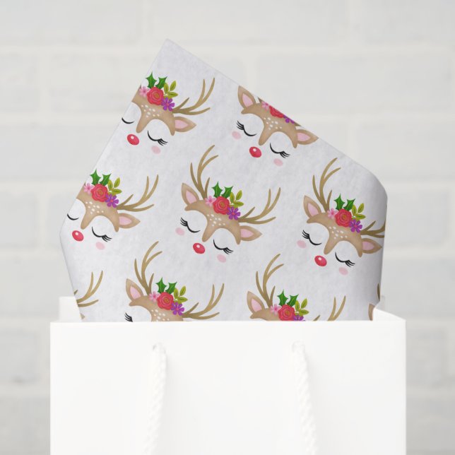 Papel De Seda Bonita Rapariga de Natal Face (Sacola de presentes)