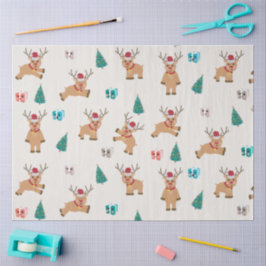 Papel De Seda Bonita Reindeer de Natal
