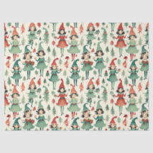 Bonita Vintage Elves Natal Seasonal