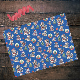 Papel De Seda Bonitas guaxinins de Natal dão presentes no globo 