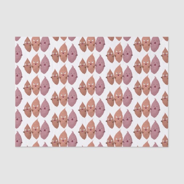 Papel De Seda Bonitinho cantando batata-doce legumes (Frente )