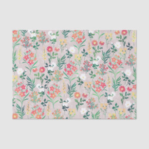 Papel De Seda Bonito Aquarela Flores Botânicas