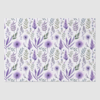 Papel De Seda Bonito Aquarela Lavanda Floral Puro Botânica