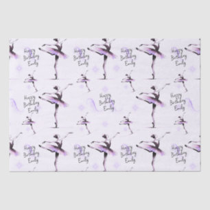Papel De Seda Bonito Ballerina Qualquer Nome Purple Aniversário