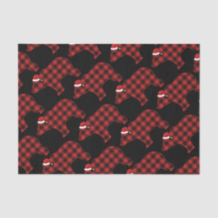 Papel De Seda Bonito Bear Silhouette Natal Padrão