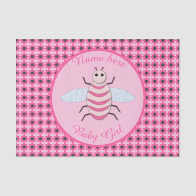 Papel De Seda Bonito Bebê Rosa Personalizada (Frente )