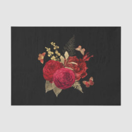 Papel De Seda Bonito Borboleta de Rosa de Aquarela Dourada Verme