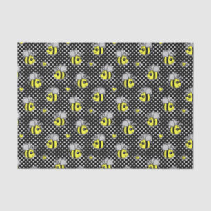 Papel De Seda Bonito Bumble o preto do teste padrão da abelha