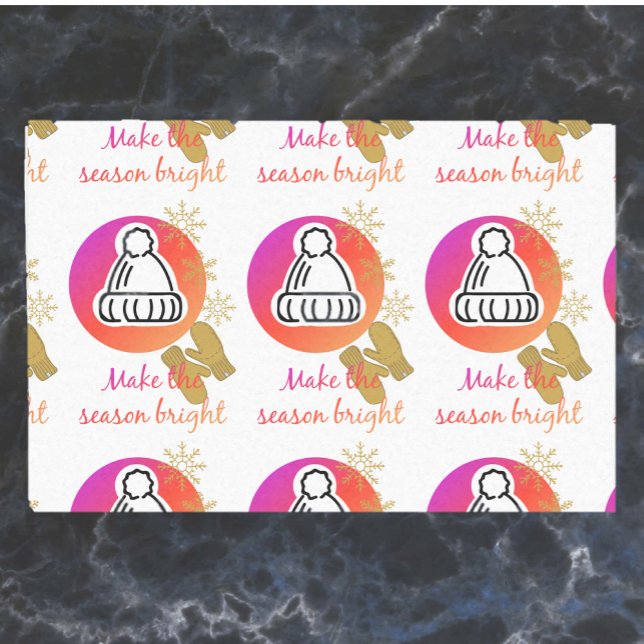 Papel De Seda Bonito Chapéu e Mittens da temporada de inverno (Criador carregado)