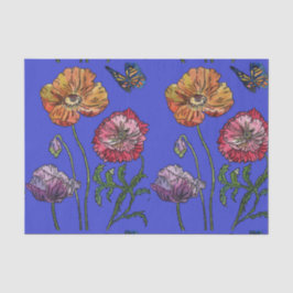 Papel De Seda Bonito Cor de Água Padrão Floral Azul Flor Flor Fl