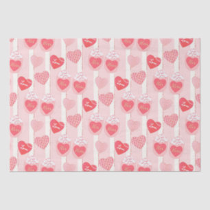 Papel De Seda Bonito Cor-de-rosa White Stripes Dia de os namorad