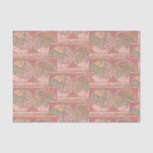 Papel De Seda Bonito Coral Vintage Latim - Map Decoupage