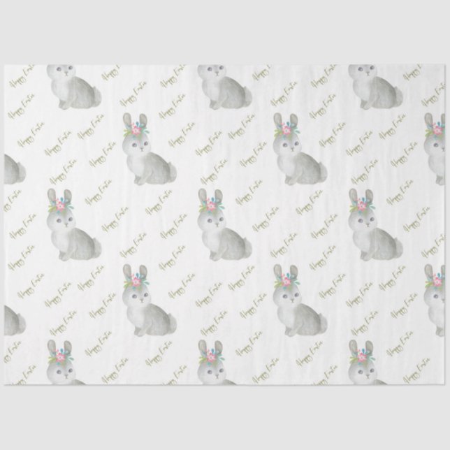 Papel De Seda Bonito Design 3 da Páscoa Bunny (Frente )
