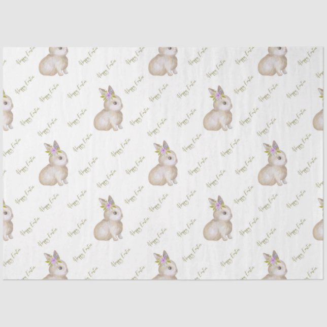 Papel De Seda Bonito Design nº 4 da Páscoa Bunny (Frente )