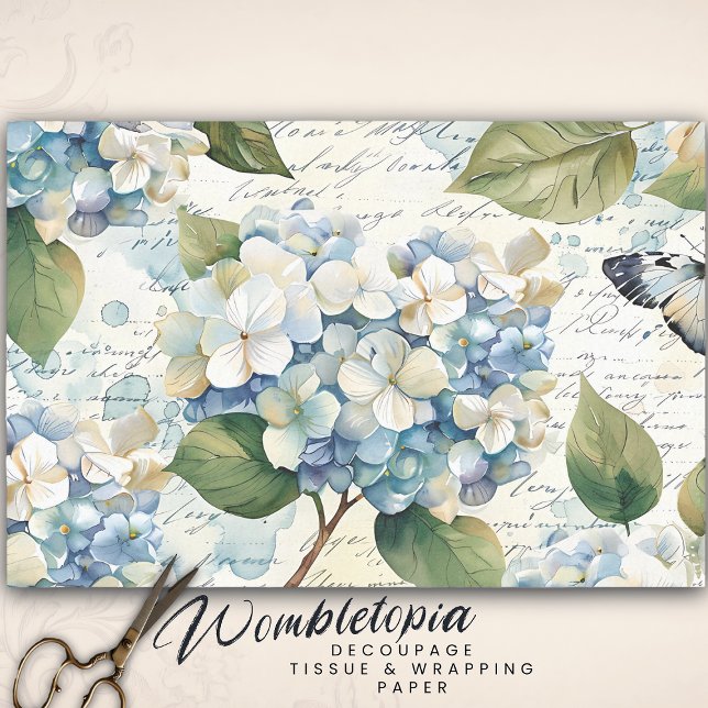 Papel De Seda Bonito Dissociação de Script de Hydrangea Ephemera (Criador carregado)
