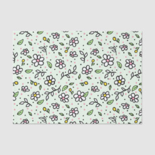 Papel De Seda Bonito Doodle Daisy Flowers Cute Girly Patterno