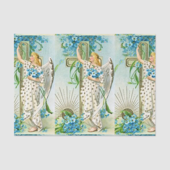 Papel De Seda Bonito esqueça-me não anjo (Frente )