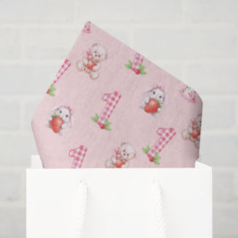 Papel De Seda Bonito Gingham Rosa, Bunnies e Ursos!