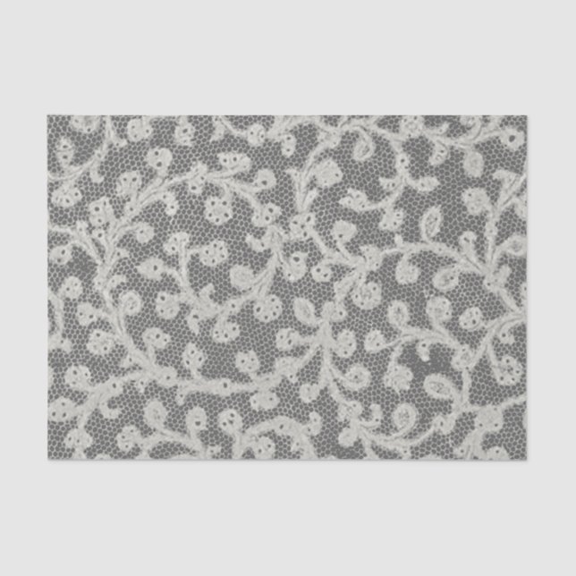 Papel De Seda Bonito Linen White Lace Antique de Casamento  (Frente )