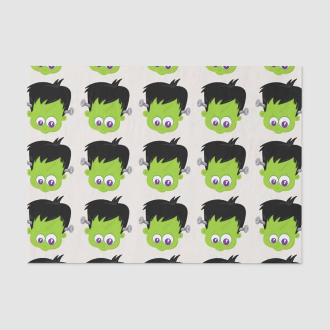 Papel De Seda Bonito monstro verde Frankenstein face ao Dia das  (Frente )