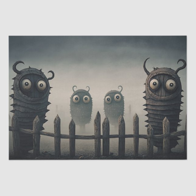 Papel De Seda Bonito, Monstros Assustadores (Frente )