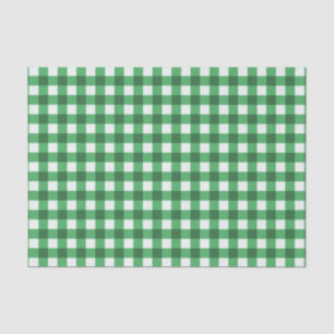 Papel De Seda Bonito padrão de verificação de Gingham Verde